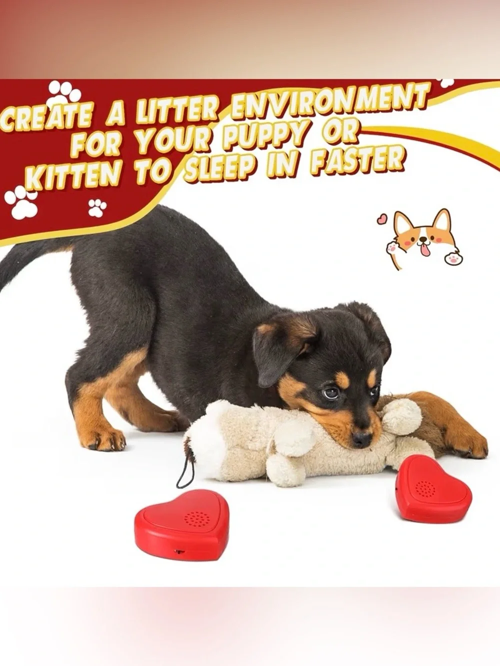 Puppy Heartbeat Simulator 4 Pack Dog Cat Anxiety Sleep Aid Replacement Toy